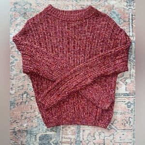 Universal Thread Women's Textured Knit Sweater - Marled Red Size Extra Small